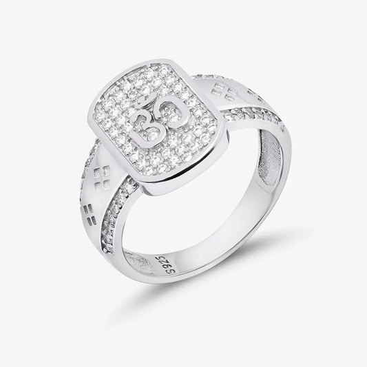 Silver Classic Om Men's Ring
