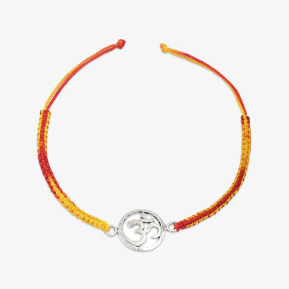 Silver Om Rakhi for Brother