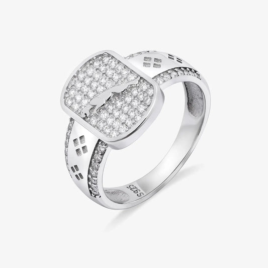 Silver Jaguar Mens Ring