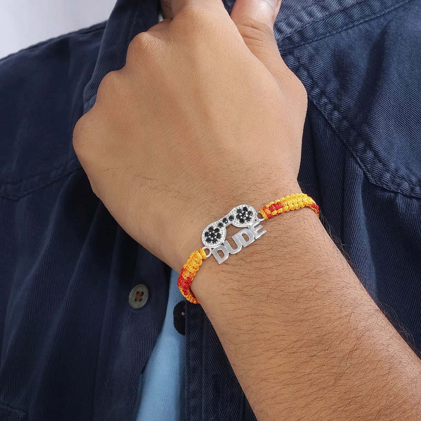 Dude Silver Rakhi for Brother