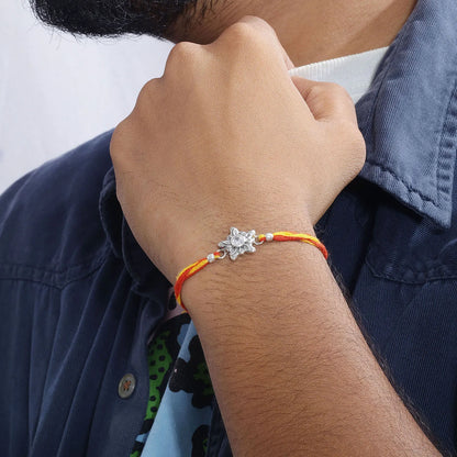 Star Design Silver Rakhi for Brother