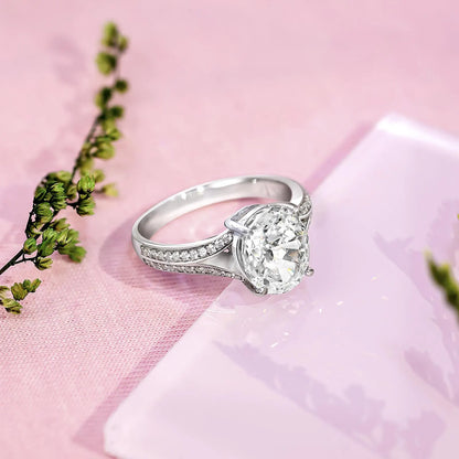 Oval Cut Silver Diamond Ring - Tweov Jewels