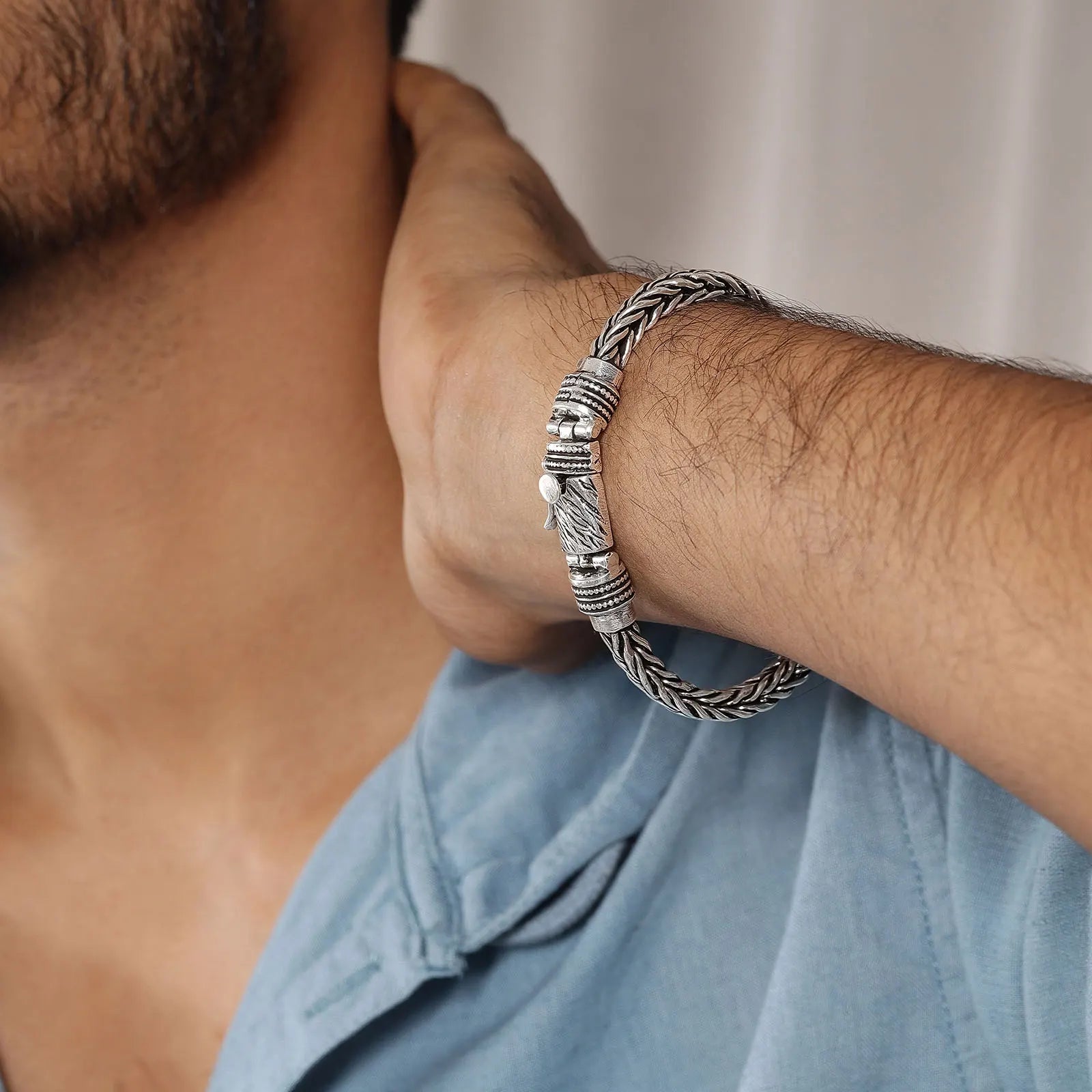 Woven Silver Bracelet for Men - Tweov Jewels