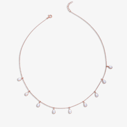 Pure Silver Necklace - Made With Majestic Gold Pearls