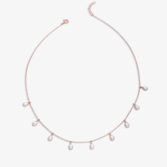 Pure Silver Necklace - Made With Majestic Gold Pearls
