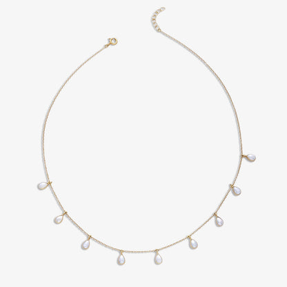 Rose Gold Plated Pearl Chain Necklace - Tweov Jewels