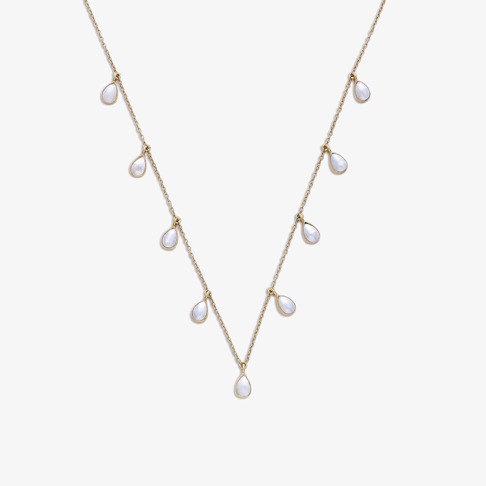 Pure Silver Necklace - Opulent Aurora Rose Gold Pearl Chain