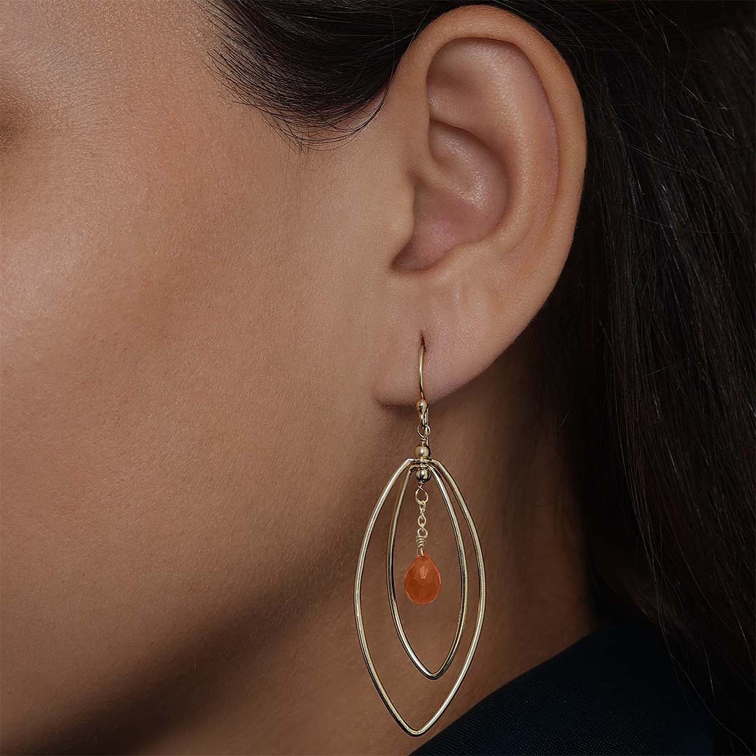 Pure Silver Earrings - Touch Of Beauty Carnalian - Tweov Jewels