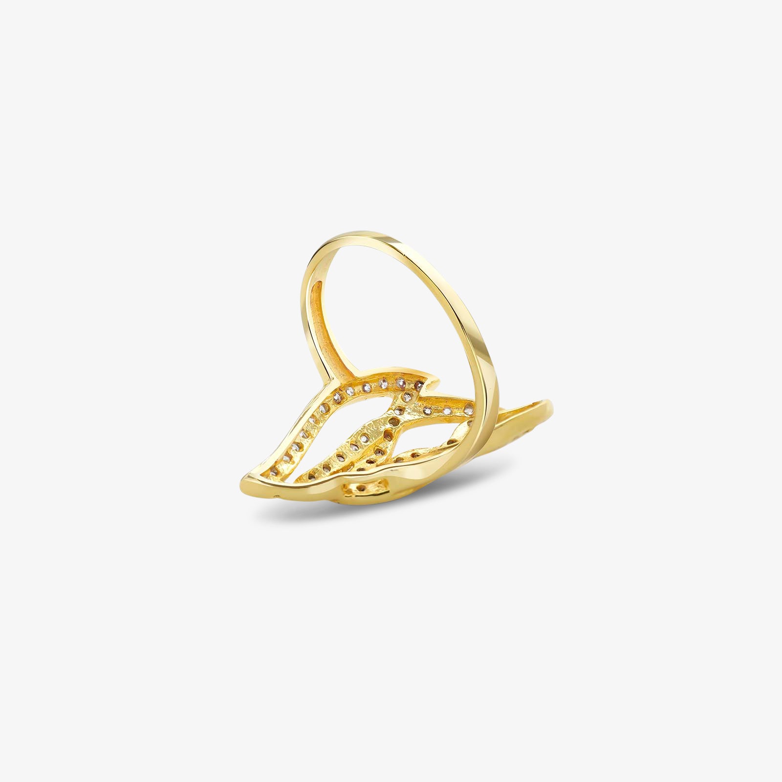 Pure Silver Ring - Statement of Gold Blaze CZ