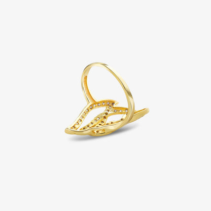 Pure Silver Ring - Statement of Gold Blaze CZ