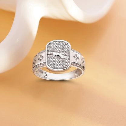 Silver Jaguar Mens Ring