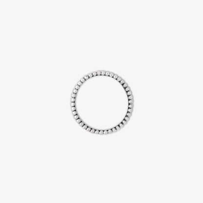 Pure Silver Ring: Symphony Beaded Ring Silver