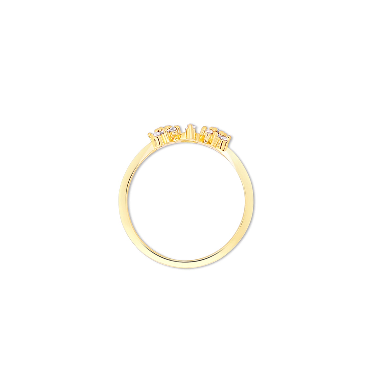 Pure Silver Ring - Golden Celestial Duo Model