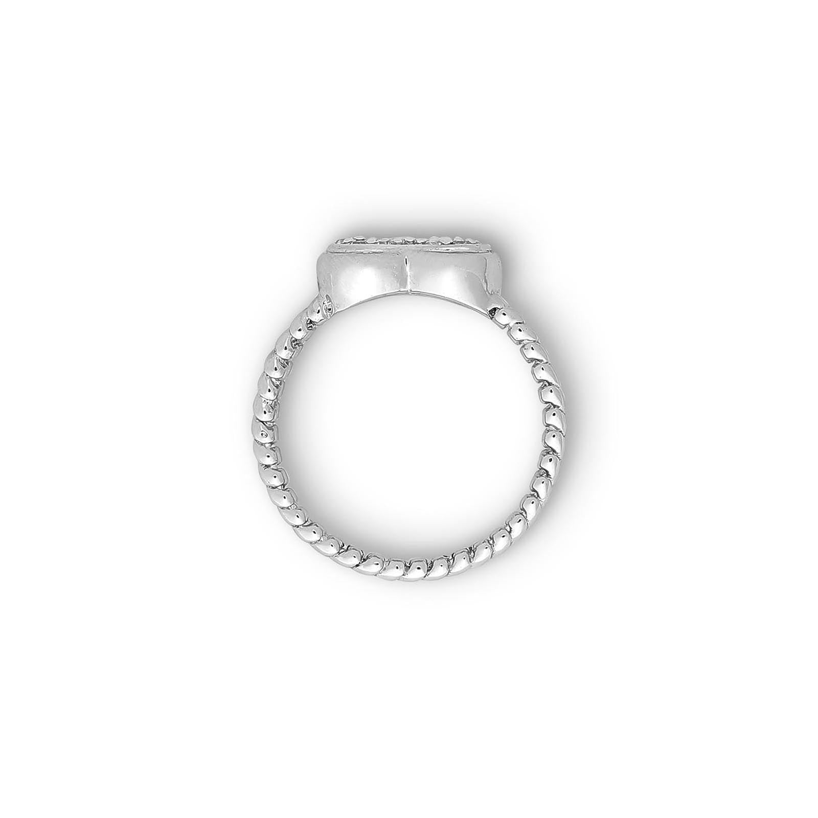 925 sterling silver cz studded heart ring - Tweov Jewels