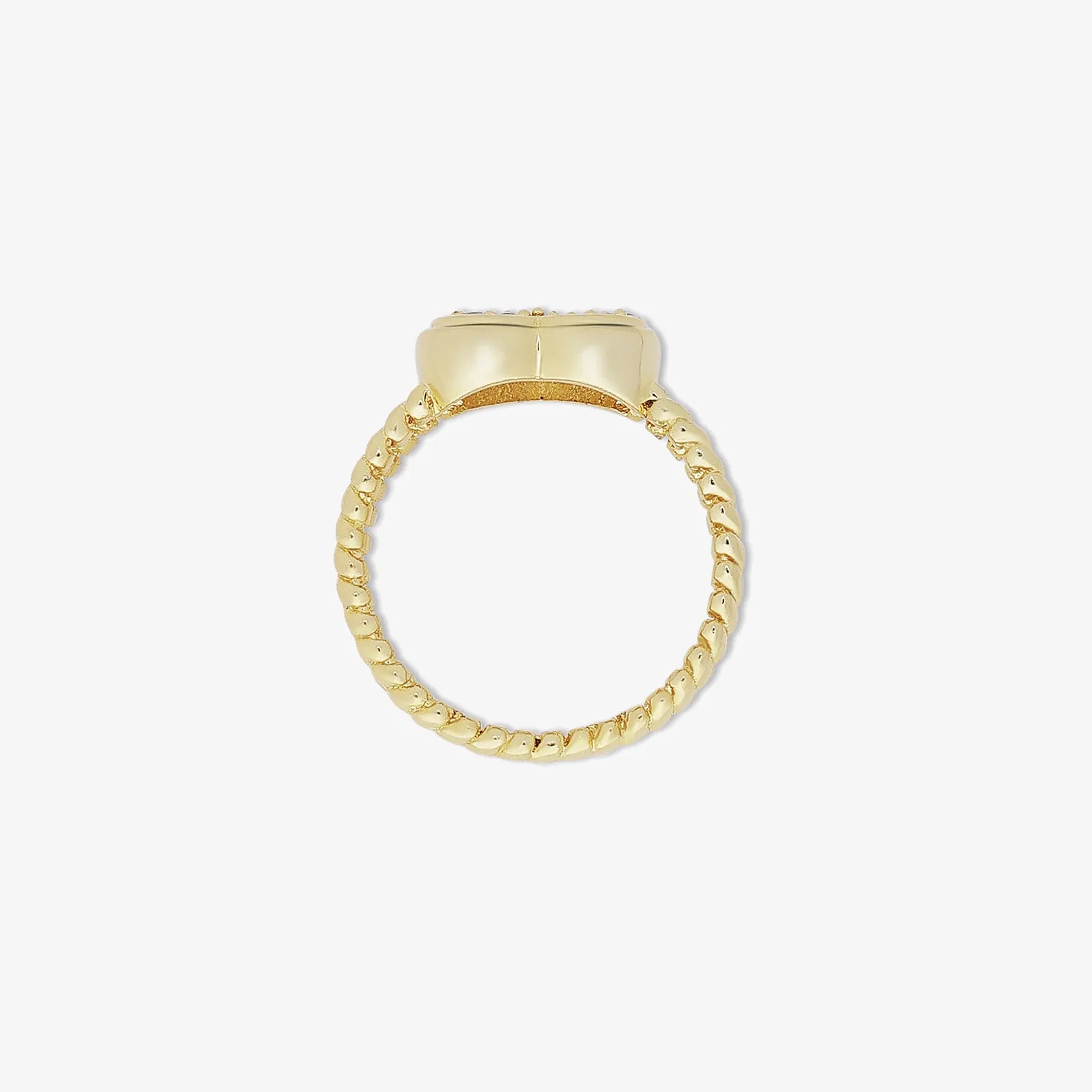 Golden Zircon Heart Silver Ring