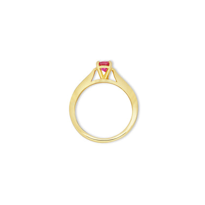 Golden Eternal Cubic Zirconia Ruby Charm Ring