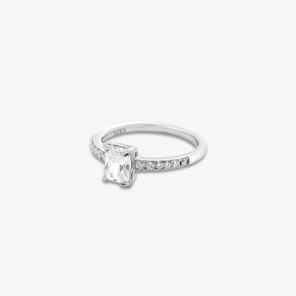 Pure 925 Silver Ring - Timeless Square Crystal Ring