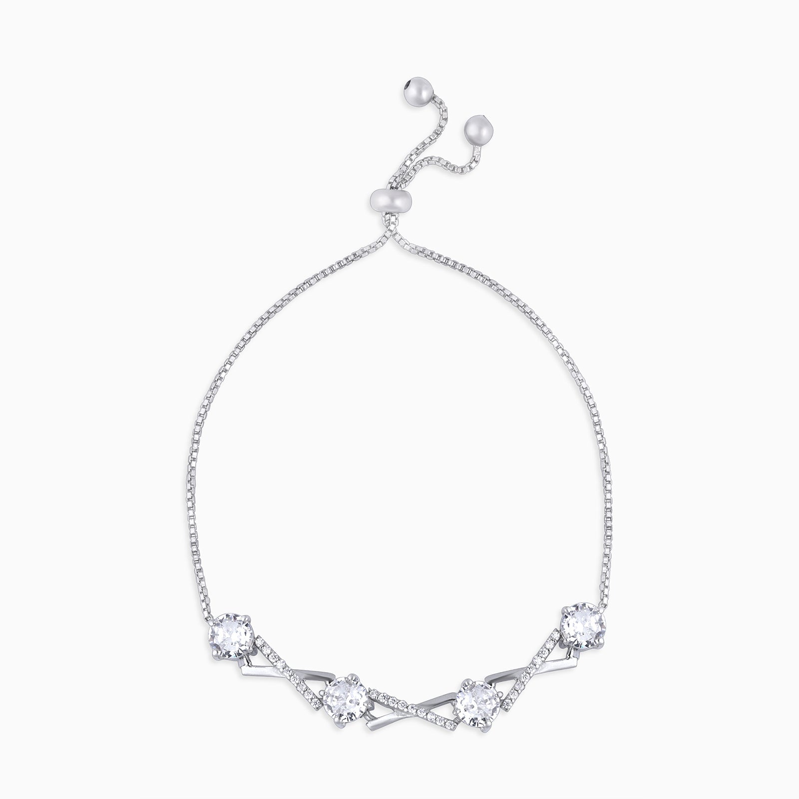 Pure 925 Sterling Silver Designer Infinity Chain Bracelet