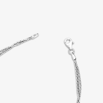 Pure Silver Anklets - Double Layer Box Chain Anklets