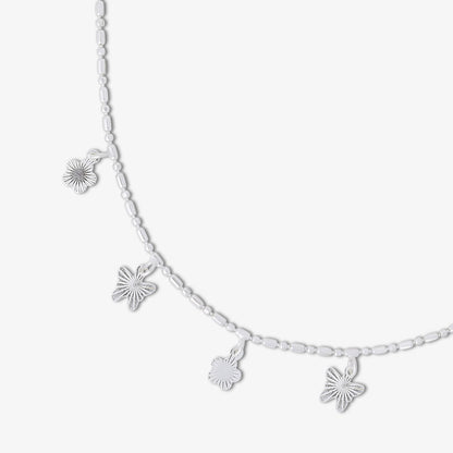 Pure 925 Silver Anklets - Butterfly Bloom Charms