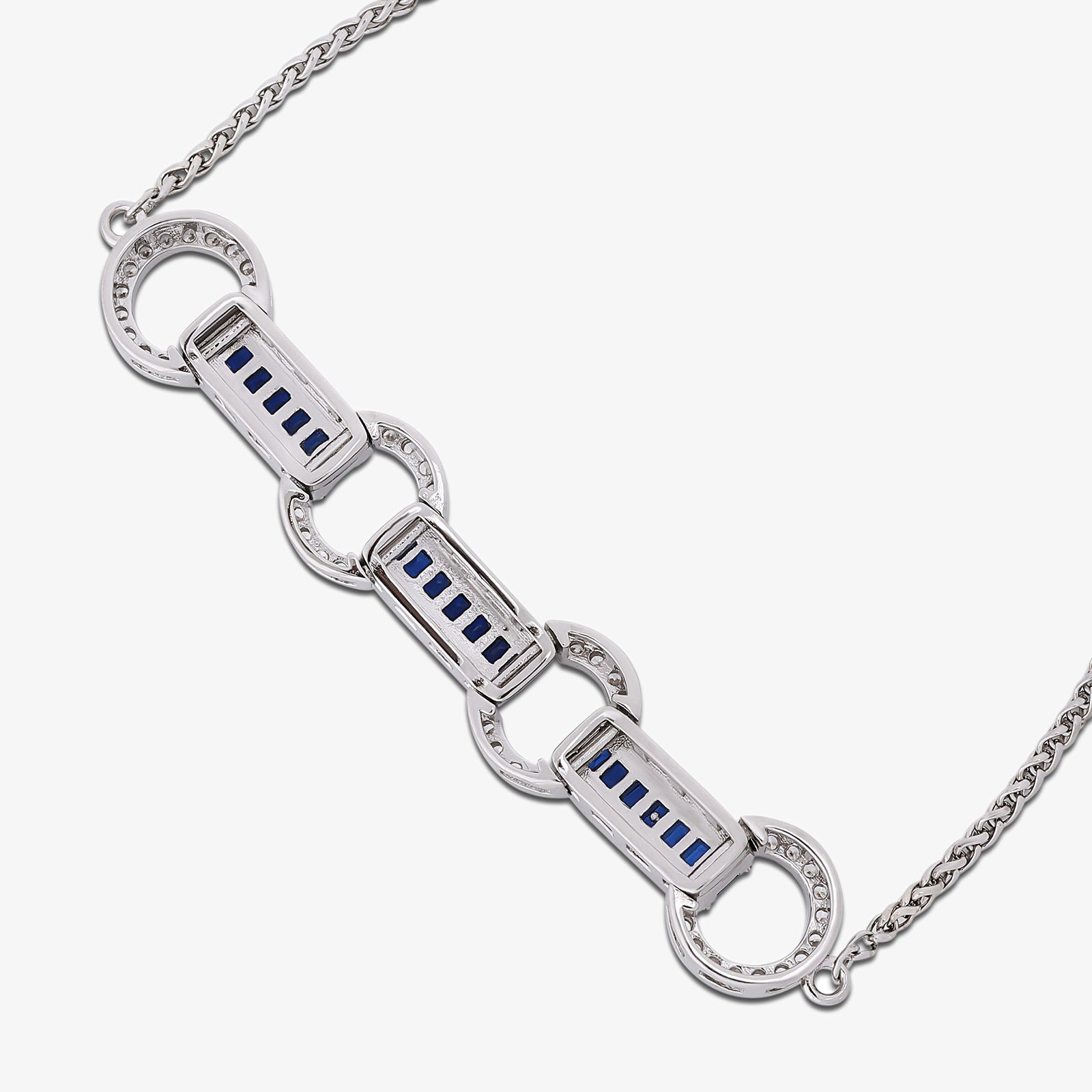 925 Sterling Silver Bracelet With Blue Zircon Stones- For Women