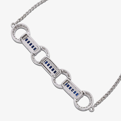 925 Sterling Silver Bracelet With Blue Zircon Stones- For Women