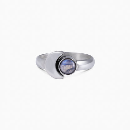 Melting Labradorite Simple Silver Ring - Tweov Jewels
