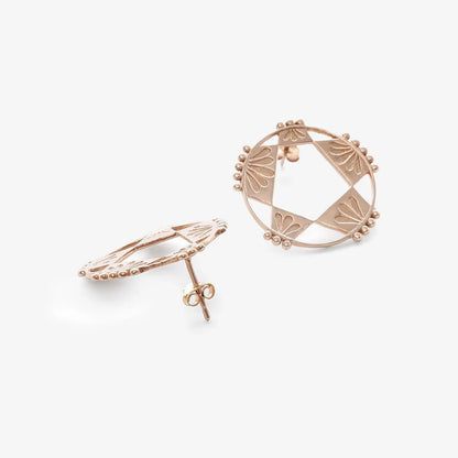 Rose Gold Plated Silver Geometric Star Stud Earrings - Tweov Jewels