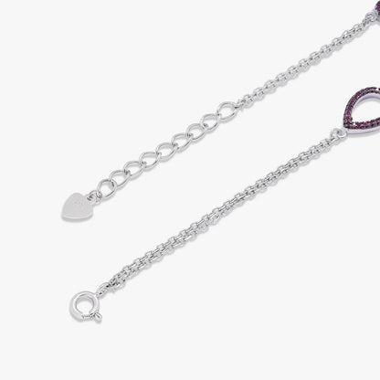 Drop Shape Silver Chain Bracelet