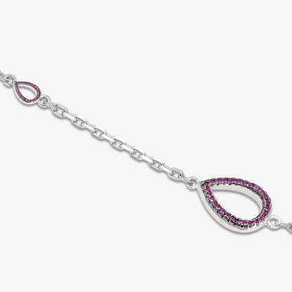 Drop Shape Silver Chain Bracelet