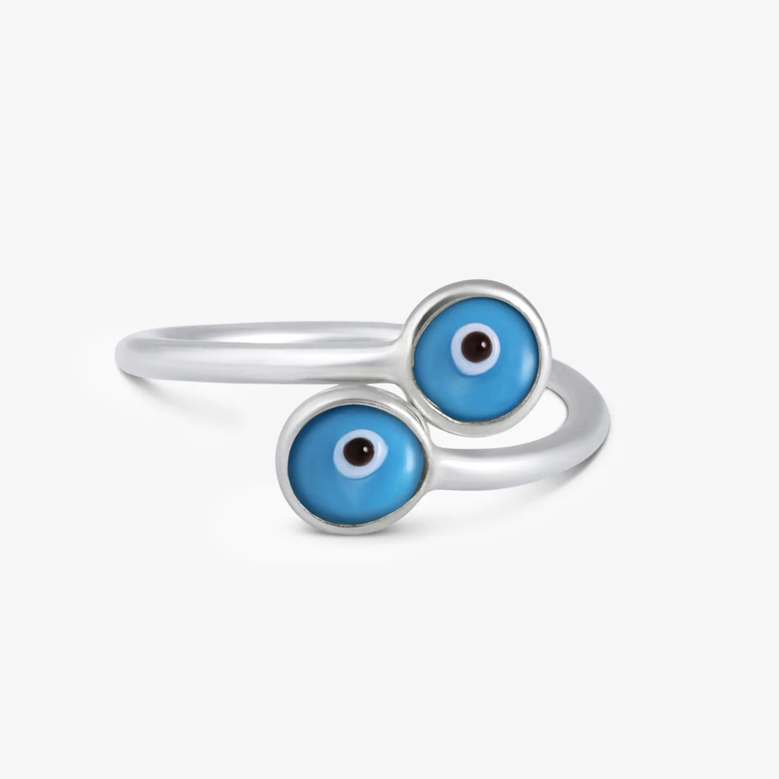 Pure Silver Ring - Empowered With Blue Evil Eye
