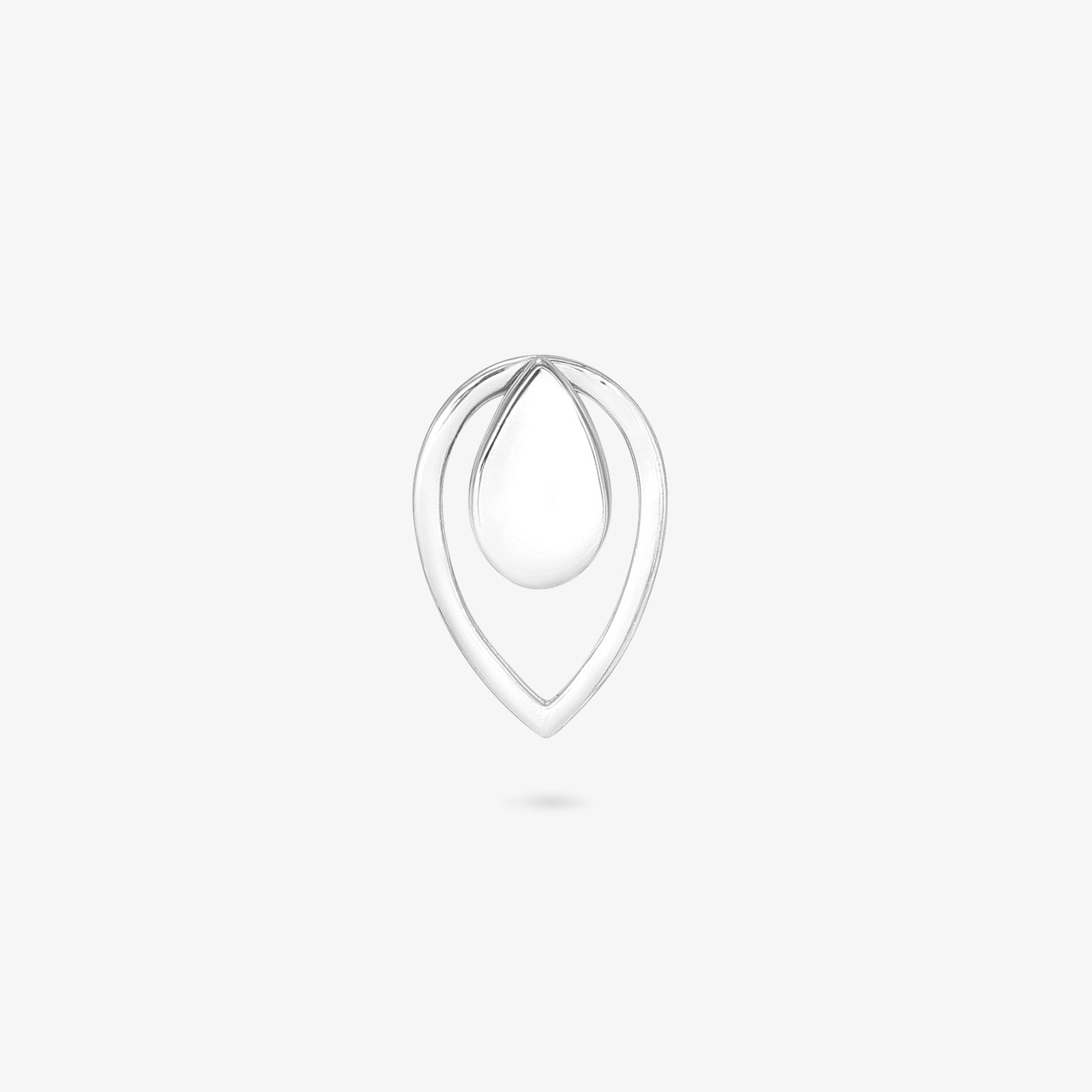 Pure Silver Earrings - 2 in 1 Dew Drop Model With Silver Finish