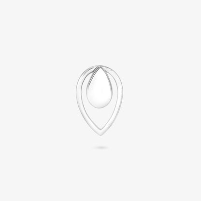 Pure Silver Earrings - 2 in 1 Dew Drop Model With Silver Finish
