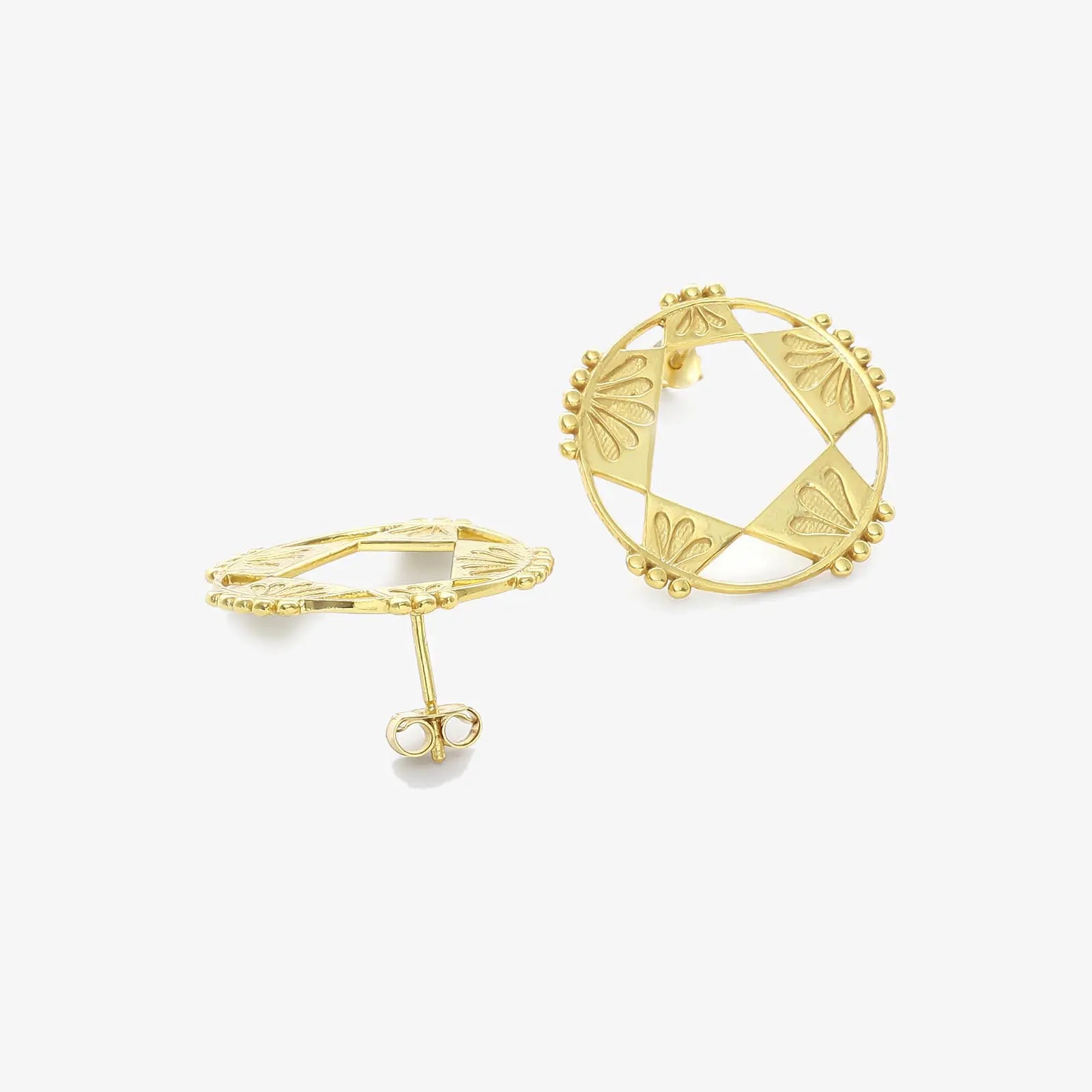 Gold Plated Rising Star Silver Stud Earrings - Tweov Jewels