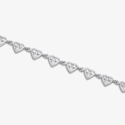 Silver Small Heart Charm Bracelet
