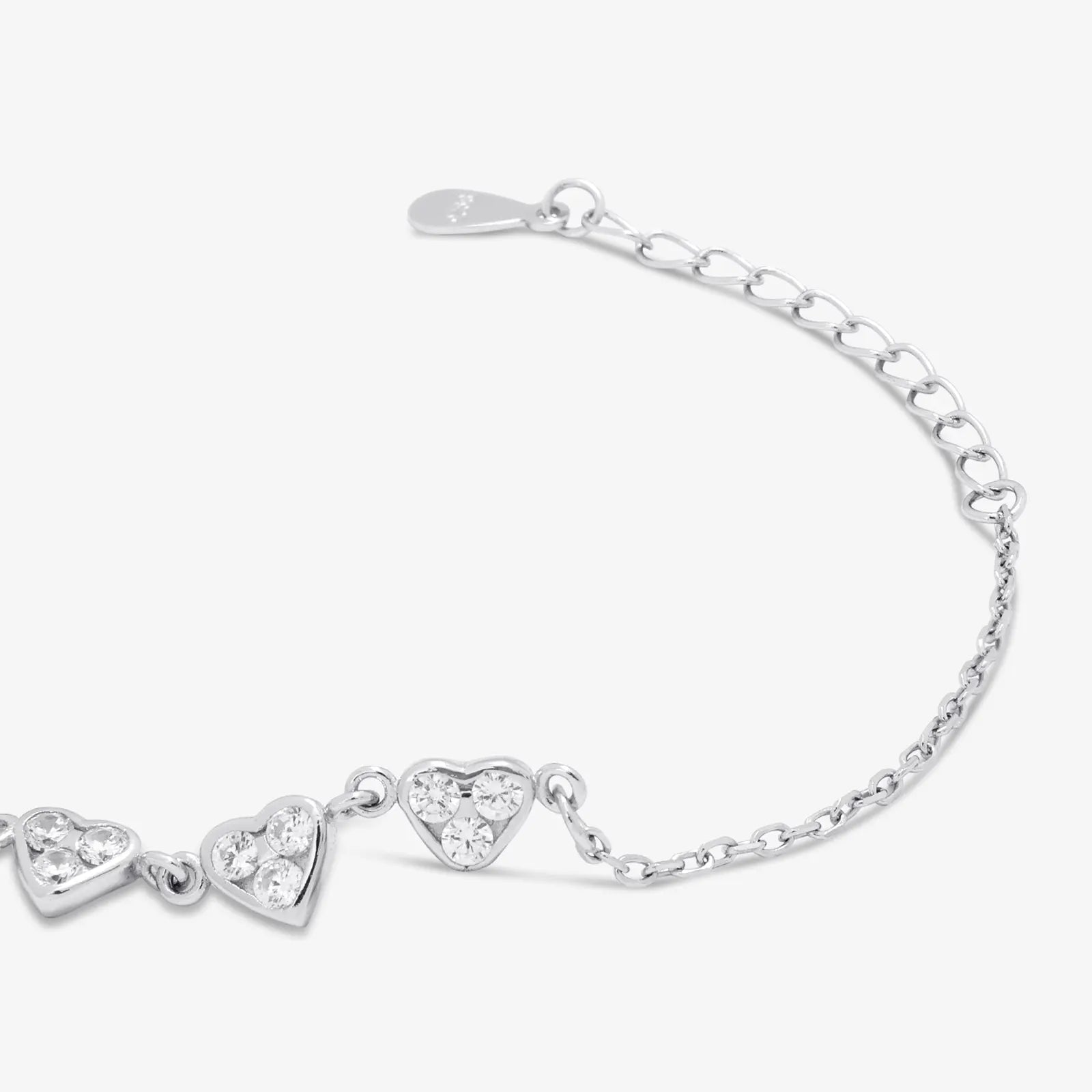 Silver Small Heart Charm Bracelet