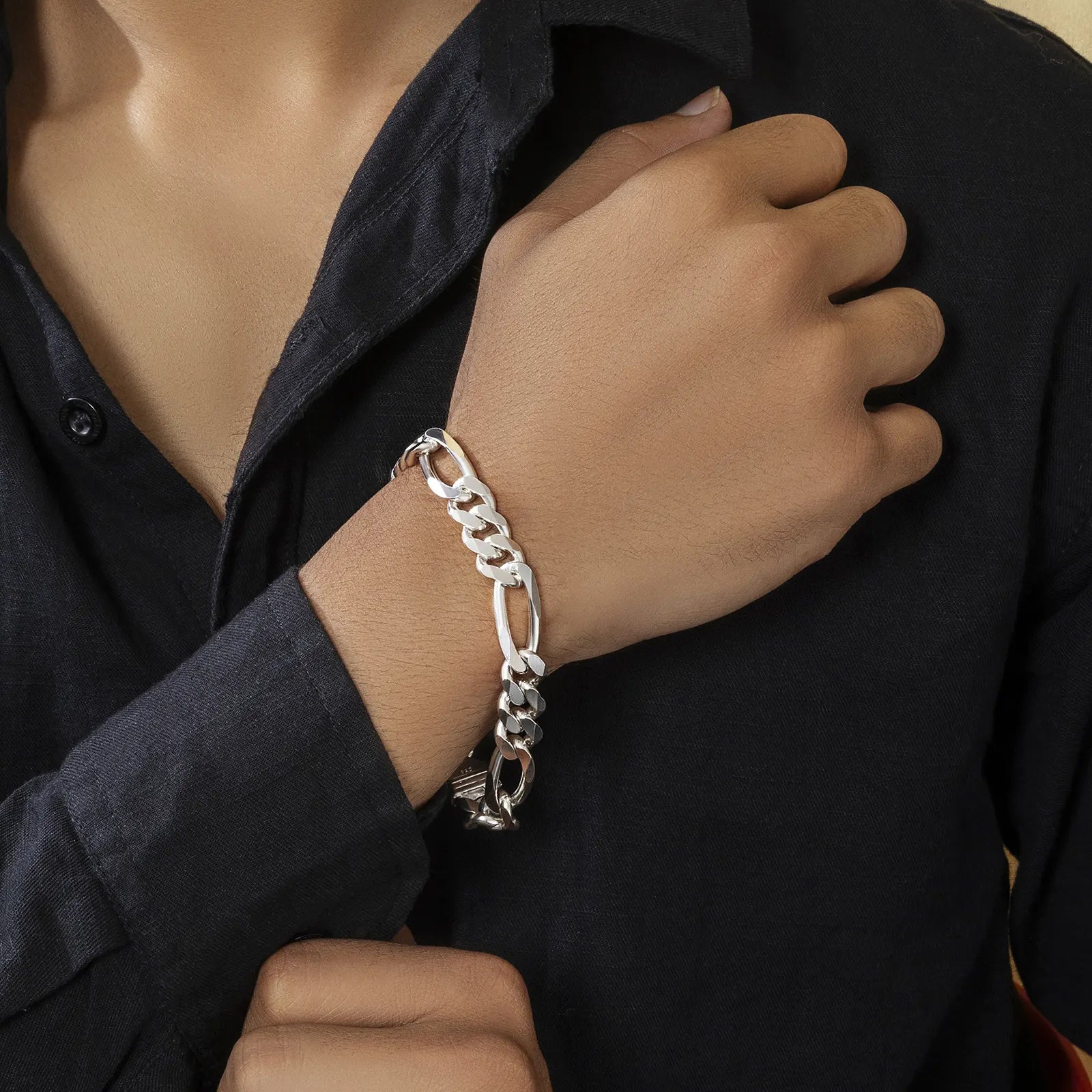 Simple Figaro Link Silver Bracelet - Tweov Jewels