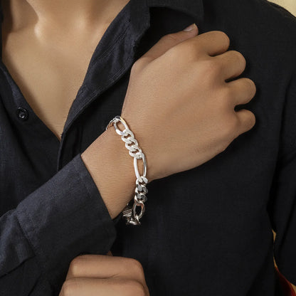 Simple Figaro Link Silver Bracelet - Tweov Jewels