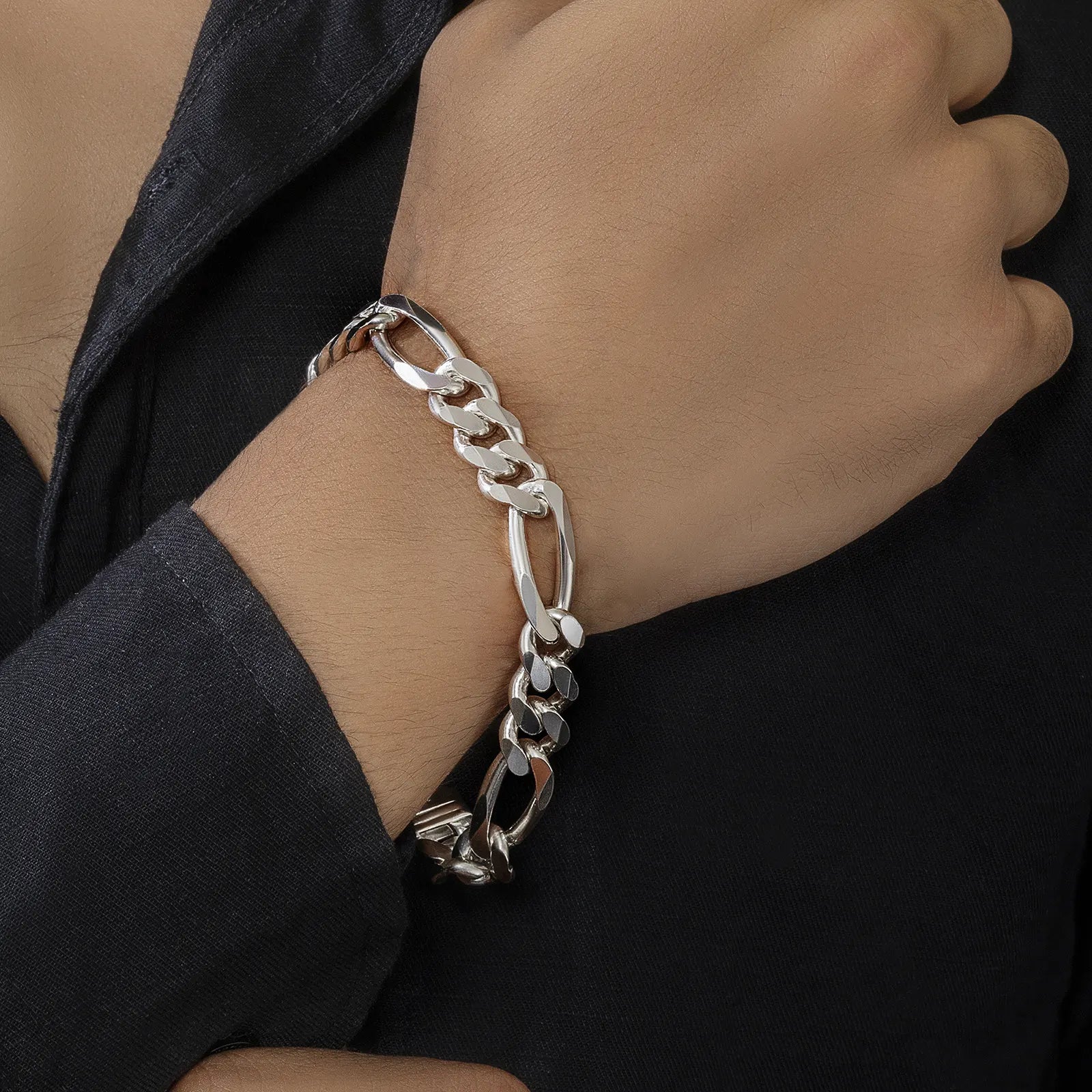 Simple Figaro Link Silver Bracelet - Tweov Jewels