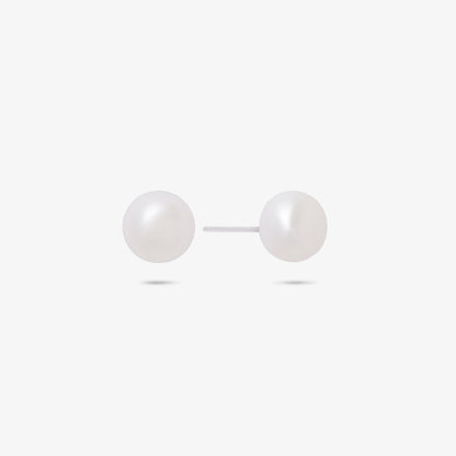 Pure Silver Earrings - Simplistic Daily Wear Pearl Stud - Tweov Jewels