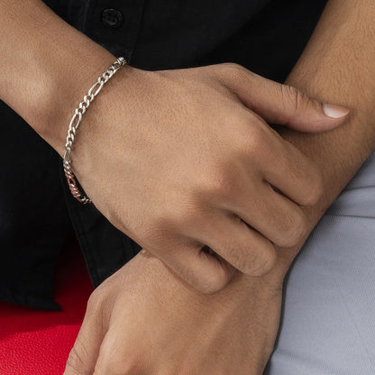 Silver Figaro Link Bracelet