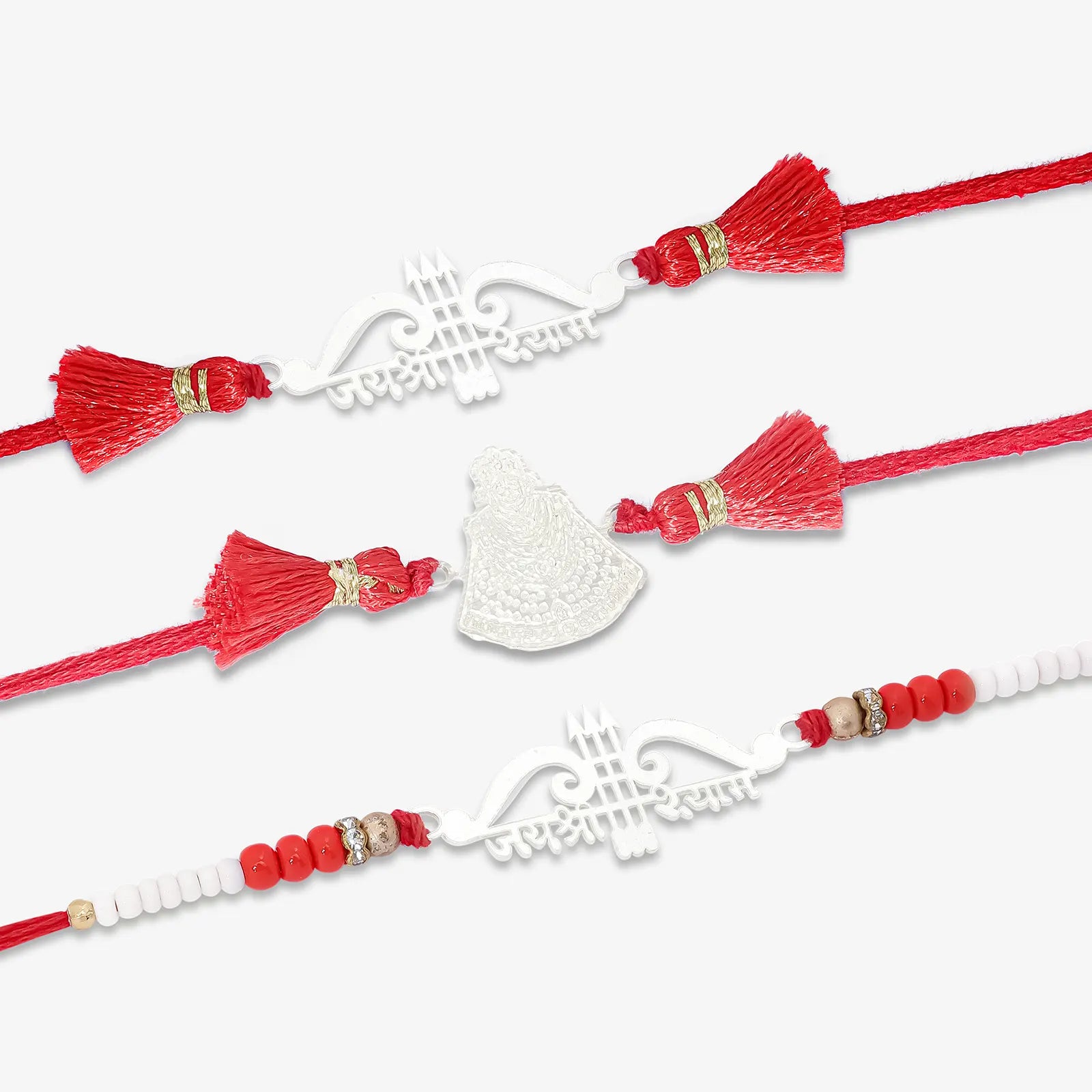 Jai Shri Ram Silver Rakhi for Brother (Pack of Three)
