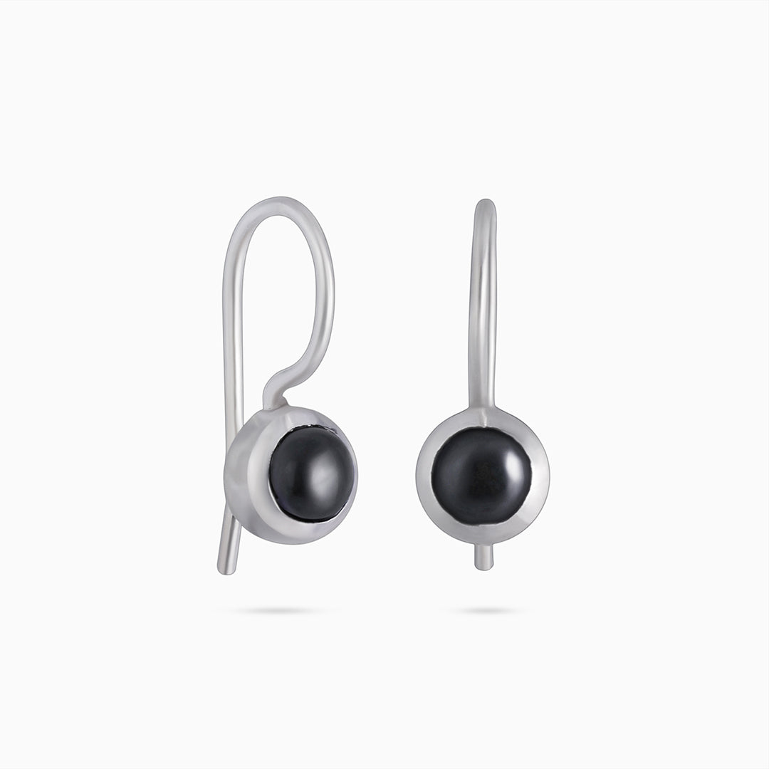 Pure Silver Earrings - Eternal Black Onyx Stone Fit - Tweov Jewels