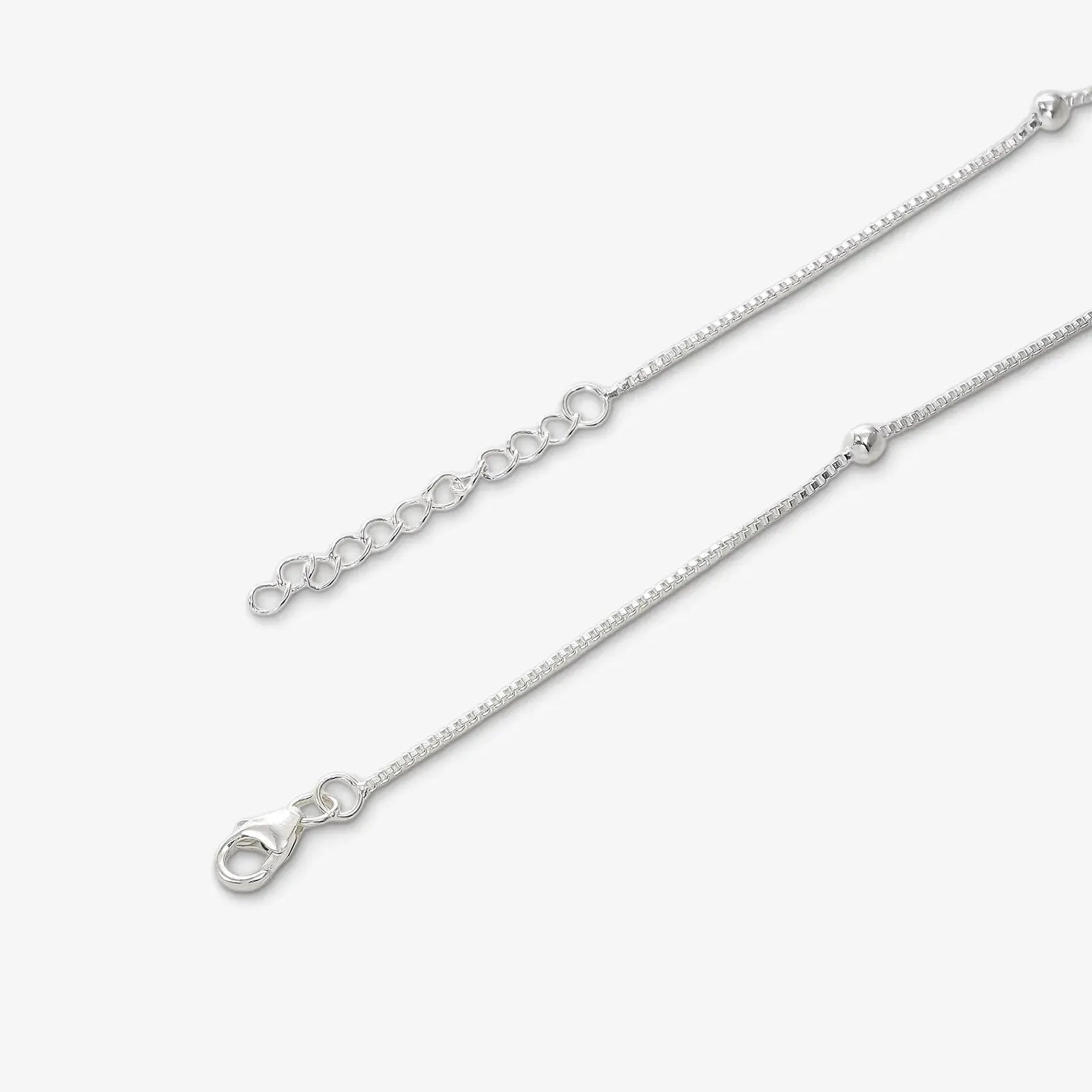 Beaded Silver Box Chain Anklet - Tweov Jewels