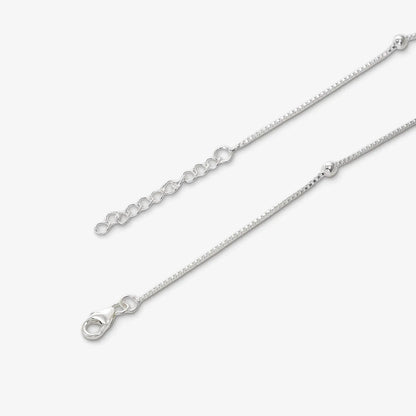 Beaded Silver Box Chain Anklet - Tweov Jewels
