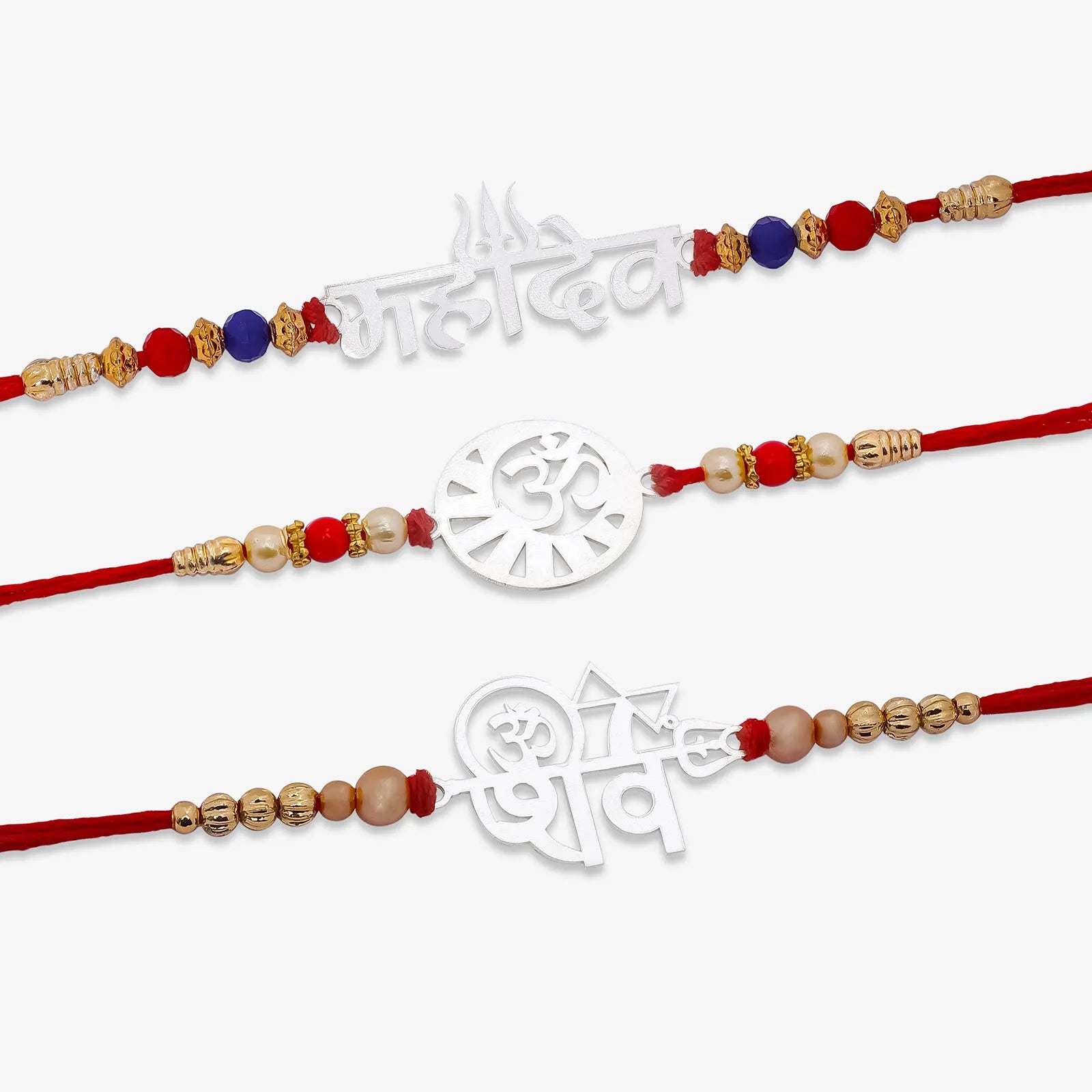 Om Silver Rakhi for Brother (Pack of Three)