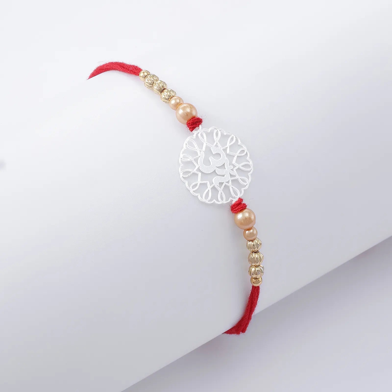 Om Floral Silver Rakhi for Brother (Pack of Three)