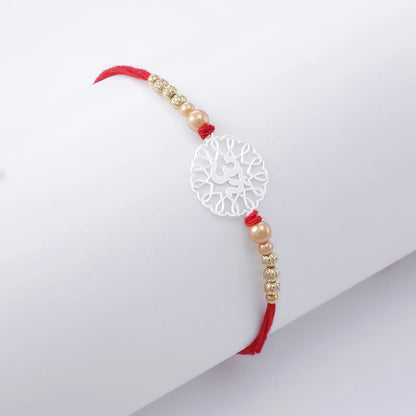 Om Floral Silver Rakhi for Brother (Pack of Three)