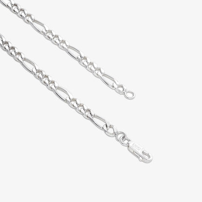 Silver Figaro Link Bracelet