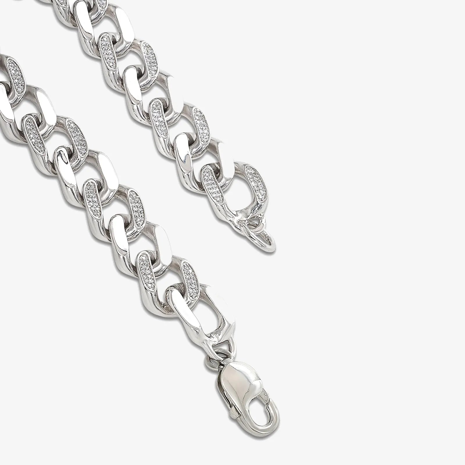 Silver CZ Cuban Chain Bracelet - Tweov Jewels